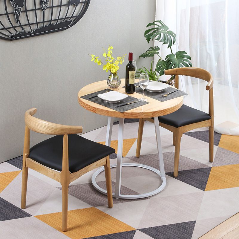 Modern Style Round Solid Wood Dining Set 1/2/3/4/5 Pieces Dining Set for Dining Areas Clearhalo 'Dining Room Sets' 'Dining Tables & Seating' 'dining_room_set' 'furn' 'furn_dining_room_set' 'Furniture' 'Kitchen & Dining Furniture' 1200x1200_ad878e4f-c04f-46a3-96ff-7aa0b44c1be9