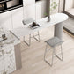 Cafe and Break-room Bistro Accent Dining Table Modern Stone Double Pedestal Counter Table Clearhalo 'Bar Furniture' 'Bar Tables' 'bar_tables' 'furn' 'furn_bar_tables' 'Furniture' 'furniture_bar_tables' 'Kitchen & Dining Furniture' 'kitchen&dining_furn' 'kitchen' 1200x1200_ad881ea5-e819-4017-8373-0d622fbf1a42