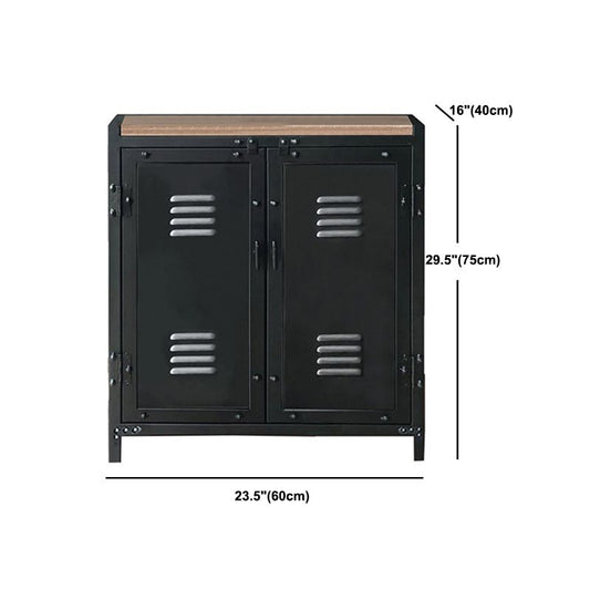 Black Industrial Accent Cabinet with Doors and Bar Pulls Storage Cabinet Clearhalo 'Cabinets & Chests' 'cabinets_chests' 'furn' 'furn_cabinets_chests' 'Furniture' 'Living Room Furniture' 1200x1200_ad883349-d117-4521-9d9e-7d2d2e16d953