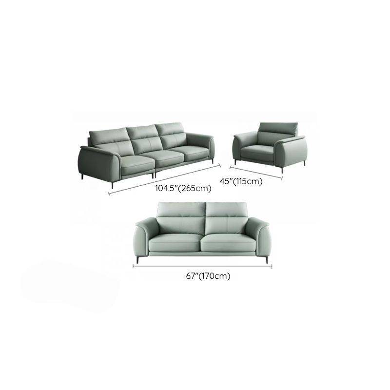 Industrial Sectional Sofa Green Pillow Top Arm Sofa for Living Room