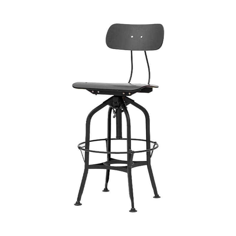 Industrial Metal Bar Stools Swivel Adjustable Height Bar Stool with Footrest Clearhalo 'Bar Furniture' 'Bar Stools' 'bar_stools' 'furn' 'furn_bar_stools' 'Furniture' 'Kitchen & Dining Furniture' 1200x1200_ad8a72ef-c397-460c-ae19-a7d77d7cb2a2