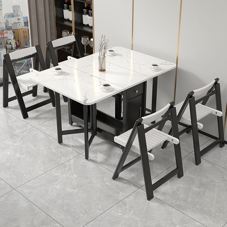 Table à manger rectangulaire en pierre, pliable, pour salle à manger
