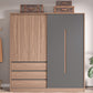 Contemporary Sliding Door Storage Cabinet Bedroom Cabinet with Drawers
