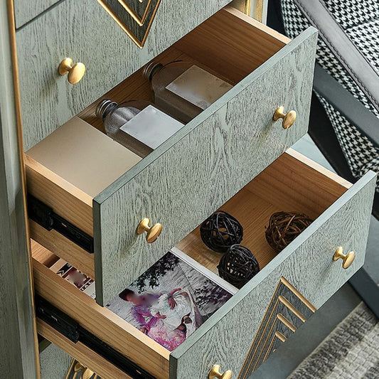 Wooden Storage Chest Dresser Contemporary Glam Dresser for Home