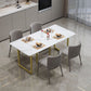 Nordic Dining Set 1/5/7 Pieces Rectangle Stone Dining Table for Kitchen