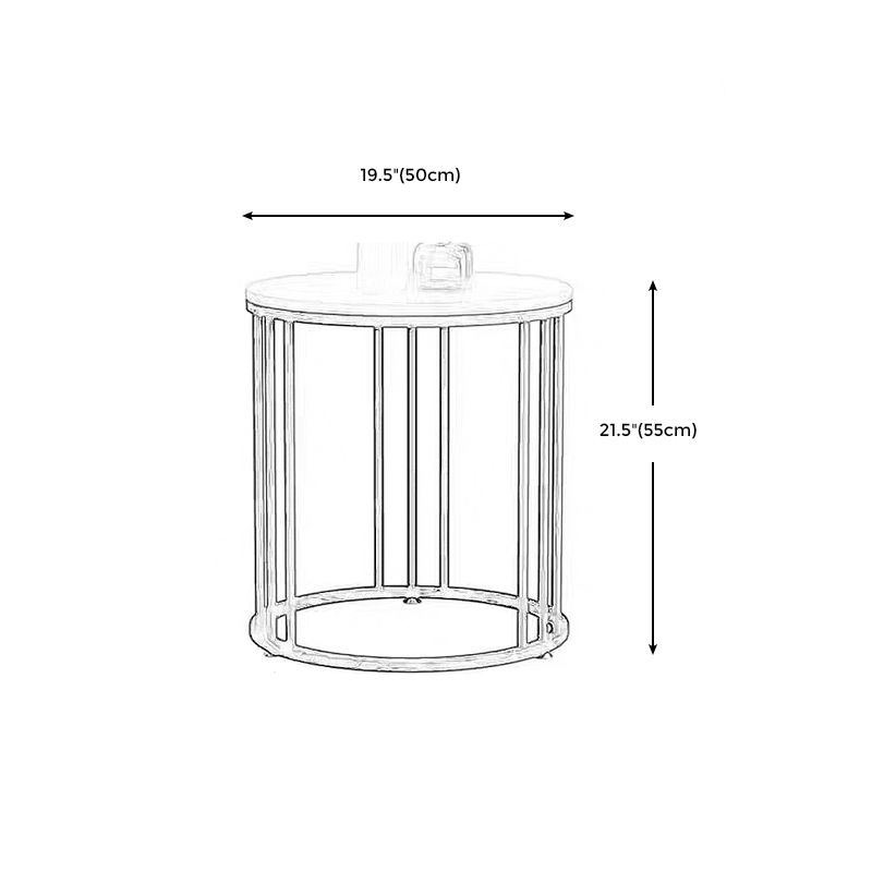 Frame Base Design Gold/ Black Metal Slate Top White Rectangular Side Table Clearhalo 'Coffee & Accent Tables' 'End & Side Tables' 'end_side_tables' 'furn' 'furn_end_side_tables' 'Furniture' 'Living Room Furniture' 1200x1200_ad8d49b3-457c-4eb3-b108-f6966c2b7c7d