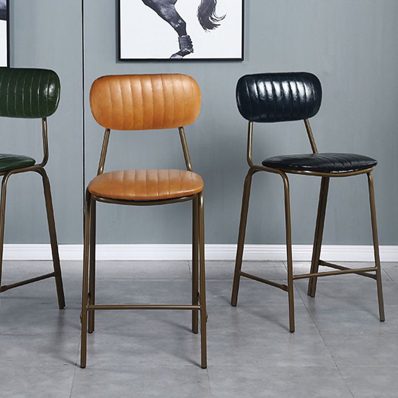 Modern Leather Bar Stool Backrest Counter Stool for Living Room Clearhalo 'Bar Furniture' 'Bar Stools' 'bar_stools' 'furn' 'furn_bar_stools' 'Furniture' 'Kitchen & Dining Furniture' 1200x1200_ad8dbccb-951e-4fcb-89bb-92a3642edfe8
