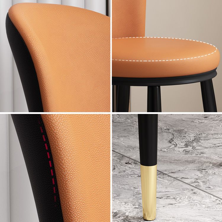 Scandinavian Home Side Chair Metal Wingback Upholstered Dining Room Chair Clearhalo ' kitchen&dining_furn' 'Dining Chairs' 'Dining Tables & Seating' 'dining_chair' 'furn' 'furn_dining_chair' 'Furniture' 'furniture_dining_chair' 'Kitchen & Dining Furniture' 'kitchen' 1200x1200_ad8ecd92-9582-400d-961c-724258ba6407