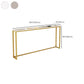 Rectangle Shape Contemporary Console Table Stone Console Sofa Table in White and Gold