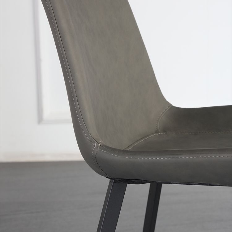 Contemporary Leather Restaurant Side Chair Solid Back Dining Chair Clearhalo ' kitchen&dining_furn' 'Dining Chairs' 'Dining Tables & Seating' 'dining_chair' 'furn' 'furn_dining_chair' 'Furniture' 'furniture_dining_chair' 'Kitchen & Dining Furniture' 'kitchen' 1200x1200_ad90db90-1622-4262-b51e-5a9ea95ee55d