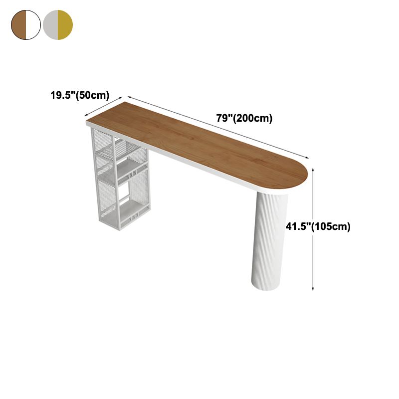 Contemporary Free Form Bar Stool Table Pine Wood Top Bar Table with Storage Clearhalo 'Bar Furniture' 'Bar Tables' 'bar_tables' 'Dining Tables & Seating' 'Dining Tables' 'dining_table' 'furn' 'furn_dining_table' 'Furniture' 'furniture_bar_tables' 'Kitchen & Dining Furniture' 'kitchen&dining_furn' 'kitchen' 1200x1200_ad918763-69ee-44ff-9f6b-8b1f5d0c72b2