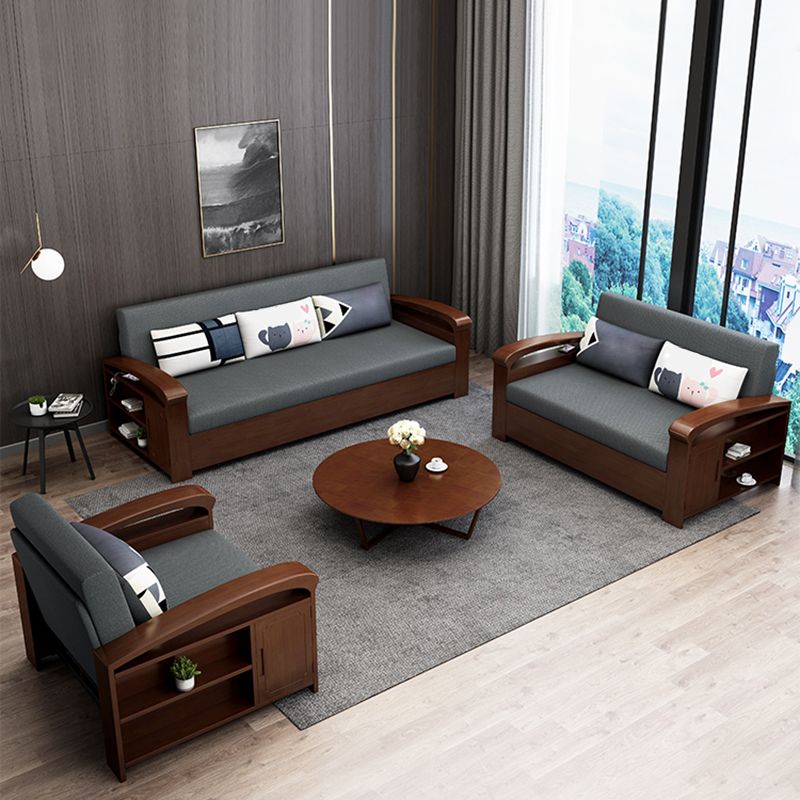 Grey Contemporary Linen Square Arm Sofa Bed Standard Sofa for Living Room Clearhalo 'furn' 'furn_sofas' 'Furniture' 'Living Room Furniture' 'Sofa' 'sofas' 1200x1200_ad94ec1f-f0b3-4f6c-9afe-dbd159cf99e9