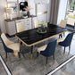 Sintered Stone Dining Table Luxury Style 4 Legs Base Table for Dining Room Clearhalo ' dining_table' 'Dining Tables & Seating' 'Dining Tables' 'furn' 'furn_dining_table' 'Furniture' 'furniture_dining_table' 'Kitchen & Dining Furniture' 'kitchen&dining_furn' 'kitchen' 'kitchen_dining_table' 1200x1200_ad95ebe8-2f85-49b3-be62-4afda53dbd9c