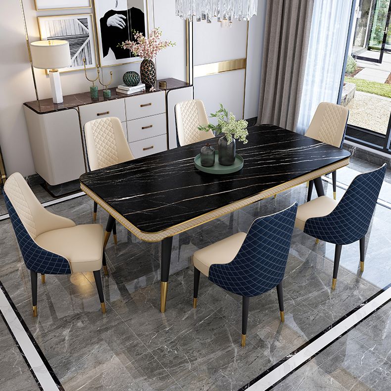 Sintered Stone Dining Table Luxury Style 4 Legs Base Table for Dining Room Clearhalo ' dining_table' 'Dining Tables & Seating' 'Dining Tables' 'furn' 'furn_dining_table' 'Furniture' 'furniture_dining_table' 'Kitchen & Dining Furniture' 'kitchen&dining_furn' 'kitchen' 'kitchen_dining_table' 1200x1200_ad95ebe8-2f85-49b3-be62-4afda53dbd9c