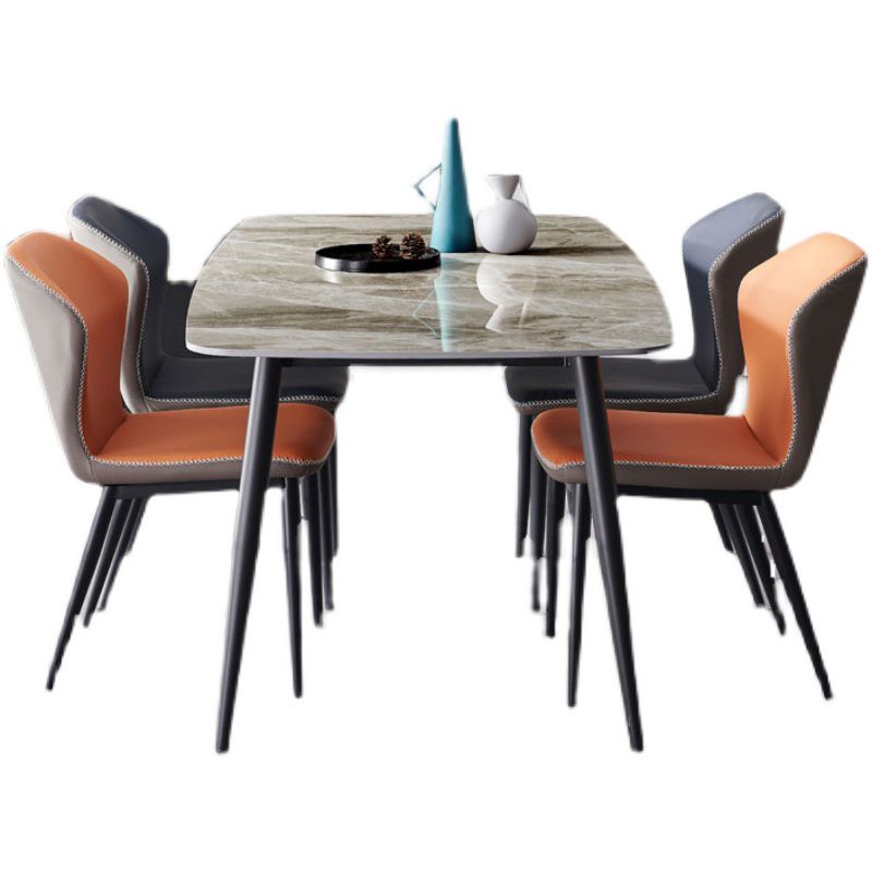 Modern Sintered Stone Dining Table Set 1/4/5/7 Pieces Dining Set for Home Clearhalo 'Dining Room Sets' 'Dining Tables & Seating' 'dining_room_set' 'furn' 'furn_dining_room_set' 'Furniture' 'furniture_dining_room_set' 'Kitchen & Dining Furniture' 1200x1200_ad96485e-5bf6-4606-8d4c-bf450b3c28e5