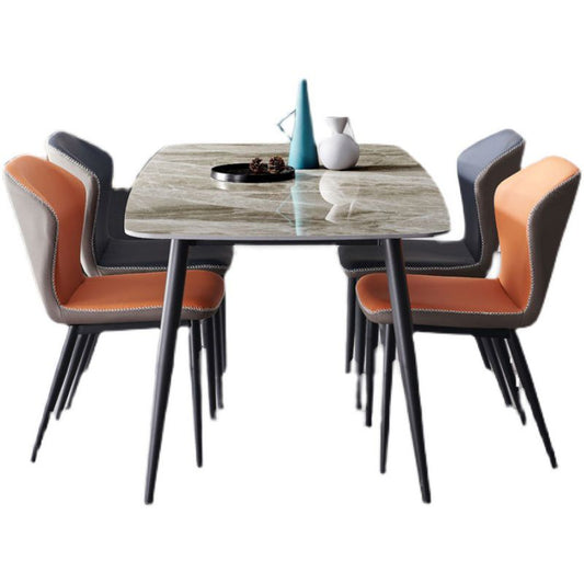 Modern Sintered Stone Dining Table Set 1/4/5/7 Pieces Dining Set for Home Clearhalo 'Dining Room Sets' 'Dining Tables & Seating' 'dining_room_set' 'furn' 'furn_dining_room_set' 'Furniture' 'furniture_dining_room_set' 'Kitchen & Dining Furniture' 1200x1200_ad96485e-5bf6-4606-8d4c-bf450b3c28e5