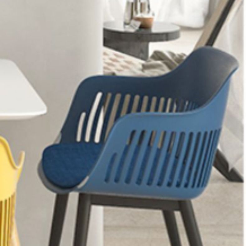 Plastic Arm Chair Modern Style Open Back Chair for Dining Room