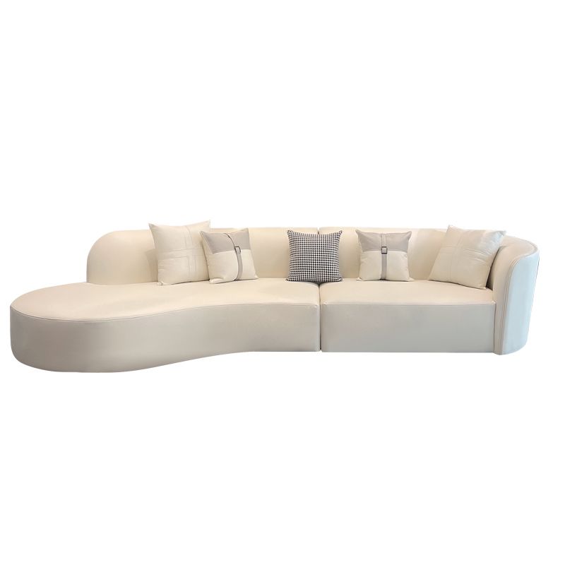 Stain-Resistant Modern Faux Leather Sofa/Sectional Pillowed Back Cushions Clearhalo 'furn' 'furn_sectionals' 'Furniture' 'furniture_sectionals' 'kitchen' 'kitchen_sectionals' 'Living Room Furniture' 'Sectionals' 1200x1200_ad98a8bd-d57b-4ede-8075-bba780ff18b2