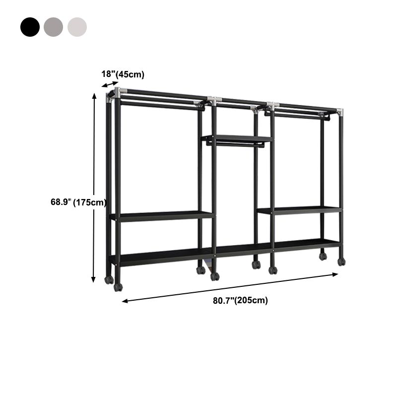 Eigentijdse stijl garderobe armoire metalen frame armoire met kledingstaaf voor thuis