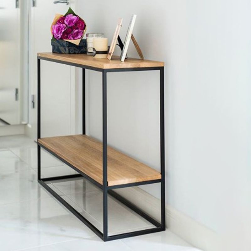 Tavolo della console rettangolo di legno di mezza secolo moderno tavolo di accento di cornice per la cornice