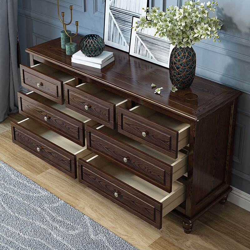 Cofre de acento moderno con 7 cajones y cofre de lana de madera maciza