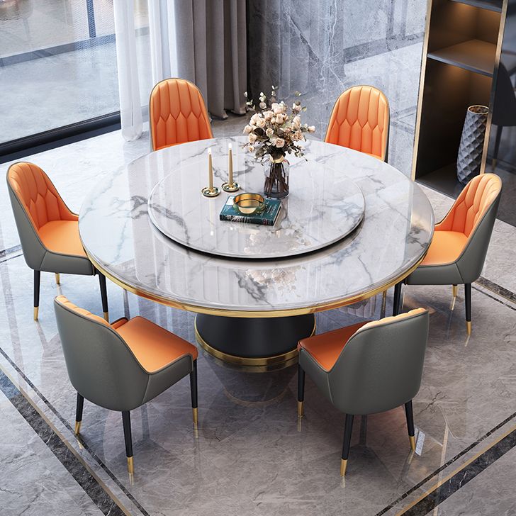 Metal Modern Round Indoor Table Sintered Stone Dining Table for Kitchen and Dining Room Clearhalo ' dining_table' 'Dining Tables & Seating' 'Dining Tables' 'furn' 'furn_dining_table' 'Furniture' 'furniture_dining_table' 'Kitchen & Dining Furniture' 'kitchen&dining_furn' 'kitchen' 'kitchen_dining_table' 1200x1200_ad9a8ab8-3782-41ce-b755-ab4873603718