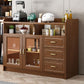 3-Drawer Rubber Wood Sideboard Glam Open Storage Credenza for Living Room Clearhalo 'buffet_sideboard' 'Buffets & Sideboards' 'furn' 'furn_buffet_sideboard' 'Furniture' 'furniture_buffet_sideboard' 'Kitchen & Dining Furniture' 1200x1200_ad9aa85b-8b97-4728-8dfe-e9bf1814be47