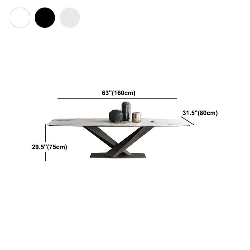 Sintered Stone Table for Restaurant Industrial Rectangle Dining Table Metal Pedestal Clearhalo ' dining_table' 'Dining Tables & Seating' 'Dining Tables' 'furn' 'furn_dining_table' 'Furniture' 'furniture_dining_table' 'Kitchen & Dining Furniture' 'kitchen&dining_furn' 'kitchen' 'kitchen_dining_table' 1200x1200_ad9ac036-c1c4-4e1f-89ed-a8ca12e8248d