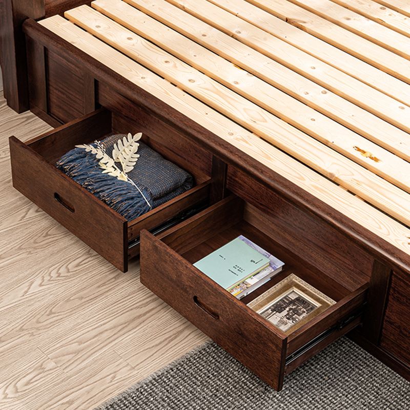 Massivholz Walnuss -Standard -Bett heben Aufbewahrungsrahmen mit Fußbrett