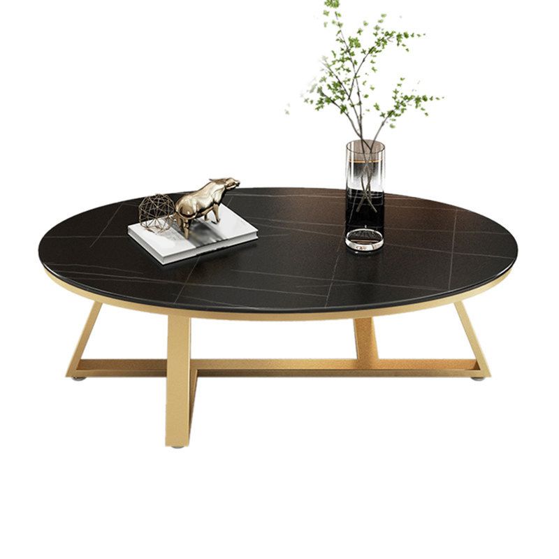 Modern Style Solid Slate Top White Gold/white/black Gold/grey Oval Coffee Table Clearhalo 'Coffee & Accent Tables' 'Coffee Tables' 'coffee_tables' 'furn' 'furn_coffee_tables' 'Furniture' 'Living Room Furniture' 1200x1200_ad9c591d-611d-42ad-a10b-241f40a7735b