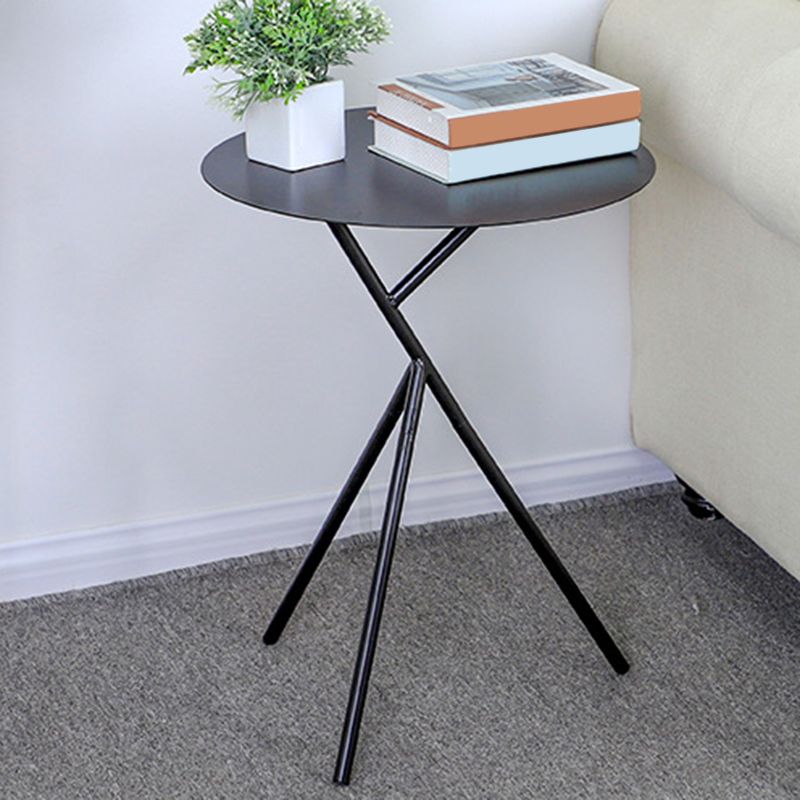 Modern Simple Iron Round Side Table Dia 17.7" 3 Legs End Table