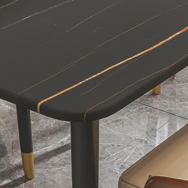 Modern Sintered Stone Rectangle Shape Dining Set White & Black Standard Dining Set for Kitchen Clearhalo 'Dining Room Sets' 'Dining Tables & Seating' 'dining_room_set' 'Furniture' 'furniture_dining_room_set' 'Kitchen & Dining Furniture' 'kitchen&dining_furn' 'kitchen' 1200x1200_ad9df0e9-7c3e-47a0-8e73-88a6757b8185