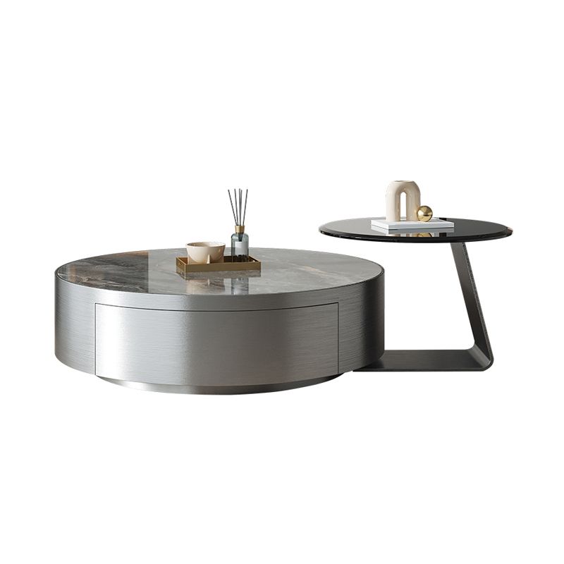 Tavolino moderno di tavolino in ardesia e vetro