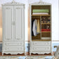French Country Wardrobe White Colour Solid Wood Wardrobe Closet with Drawers