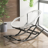 Fer Base moderne Rocking Chair Lounge Lounge Lazy Chaise pour balcon
