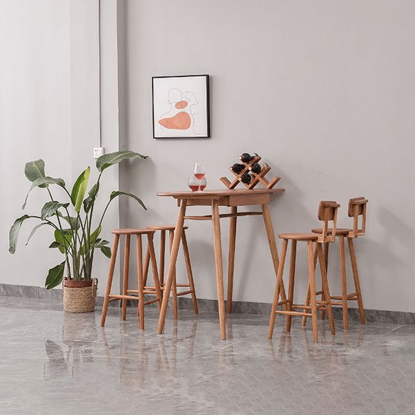 Mesa de comedor de bar contemporánea, mesa de bar rectangular de madera para cocina