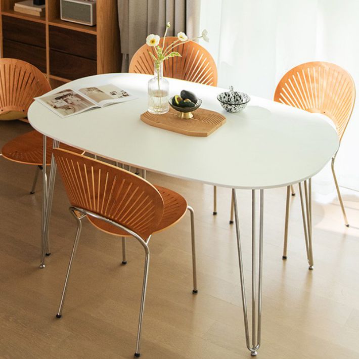 Sintered Stone Modern White Table for Restaurant Oval Dining Table with 4 Legs Clearhalo ' dining_table' 'Dining Tables & Seating' 'Dining Tables' 'furn' 'furn_dining_table' 'Furniture' 'furniture_dining_table' 'Kitchen & Dining Furniture' 'kitchen&dining_furn' 'kitchen' 'kitchen_dining_table' 1200x1200_ada78cf9-d972-49d5-b37f-4c8ae3090093