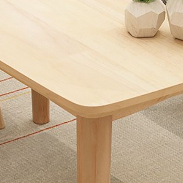 Modern Rubber Wood Dining Table 4 Legs Table for Dining Room
