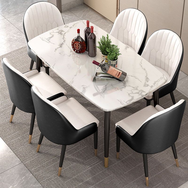 Scandinavian Style Arm Solid Back Dining Side Chair PU Leather Dining Chairs Clearhalo 'Dining Chairs' 'Dining Tables & Seating' 'dining_chair' 'furn' 'furn_dining_chair' 'Furniture' 'furniture_dining_chair' 'Kitchen & Dining Furniture' 1200x1200_ada7d84d-a963-4e61-9e92-981555ae61aa
