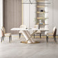 Contemporary Rectangle Sintered Stone Dining Table Set 1/4/5/7 Pieces Dining Set Clearhalo 'Dining Room Sets' 'Dining Tables & Seating' 'dining_room_set' 'furn' 'furn_dining_room_set' 'Furniture' 'Kitchen & Dining Furniture' 1200x1200_ada8d305-232b-4d71-b6b7-8037c4c747a6
