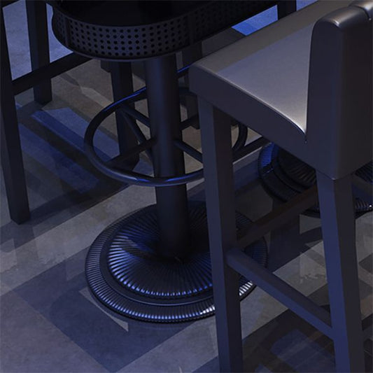 Industrial Style Bar Wine Table Black Color Bar Dining Table with Storage Clearhalo 'Bar Furniture' 'Bar Tables' 'bar_tables' 'furn' 'furn_bar_tables' 'Furniture' 'Kitchen & Dining Furniture' 1200x1200_ada99682-fc8e-4b40-854c-172c997452e6