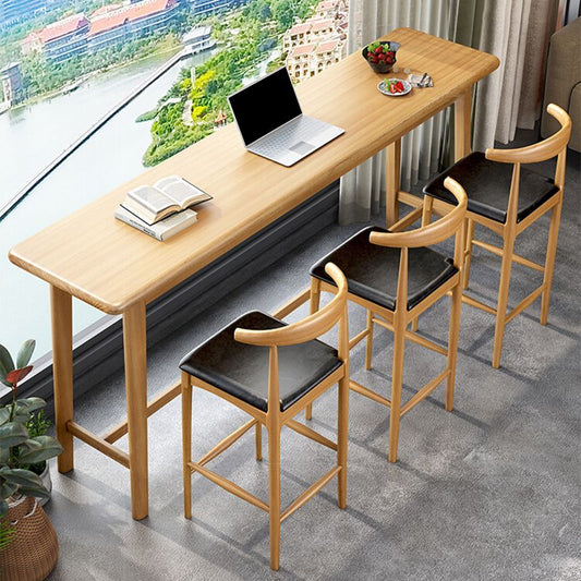 Eigentijdse binnenbar eettafel rechthoek houten aanrechttafel