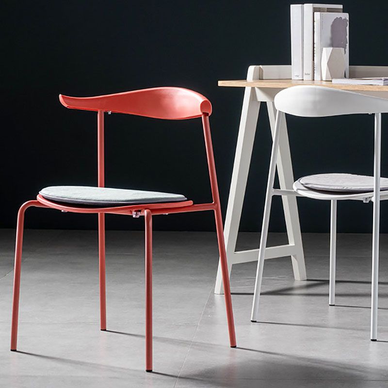 Contemporary Open Back Chair Dining Armless Side Chair with Metal Legs Clearhalo ' kitchen&dining_furn' 'Dining Chairs' 'Dining Tables & Seating' 'dining_chair' 'furn' 'furn_dining_chair' 'Furniture' 'furniture_dining_chair' 'Kitchen & Dining Furniture' 'kitchen' 1200x1200_ada9c77a-ff59-405e-8036-bf11496eaf80