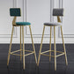 Glam Footrest Counter Stool Fabric Low Back Barstool with 4 Gold Iron Legs Clearhalo 'Bar Furniture' 'Bar Stools' 'bar_stools' 'furn' 'furn_bar_stools' 'Furniture' 'Kitchen & Dining Furniture' 1200x1200_adaa83ab-904e-4a20-8d2e-dba7019d7112