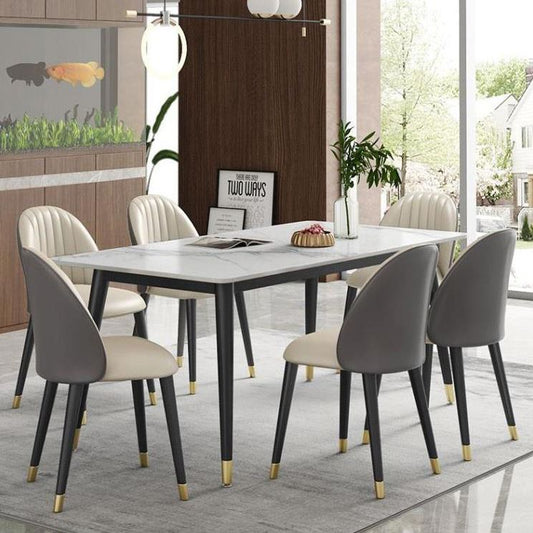 Modern Style Sintered Stone Dining Table Set 1/3/5/7 Pieces Dining Set for Home Clearhalo 'Dining Room Sets' 'Dining Tables & Seating' 'dining_room_set' 'furn' 'furn_dining_room_set' 'Furniture' 'furniture_dining_room_set' 'Kitchen & Dining Furniture' 1200x1200_adaabba2-f893-41fa-8ffc-acbac9a470b3