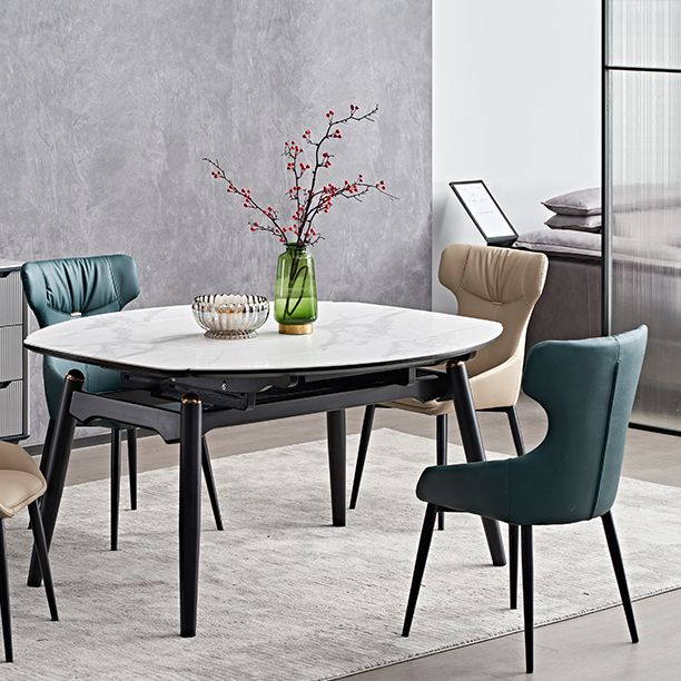 Moderne armloze eetkamerstoelen faux leer gestoffeerde eetkamerstoel