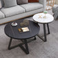 Modern Style Solid Rock SLATE Top White Gold/white/black Gold Oval Coffee Table