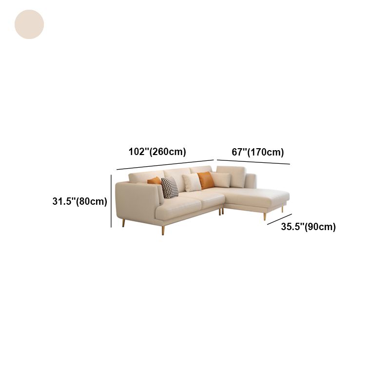 Contemporary Faux Leather Sofa Recessed Arm Furniture Sectionals in Beige