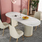 Stone Top Dining Room Table Traditional Luxury Oval Table with Sled Base
