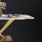 Traditional Luxury Dining Table Rectangle Sintered Stone Pedestal Table with Gold Frame Clearhalo ' dining_table' 'Dining Tables & Seating' 'Dining Tables' 'furn' 'furn_dining_table' 'Furniture' 'furniture_dining_table' 'Kitchen & Dining Furniture' 'kitchen&dining_furn' 'kitchen' 'kitchen_dining_table' 1200x1200_adae42d3-0c16-4890-8a70-a1bfc126bd78